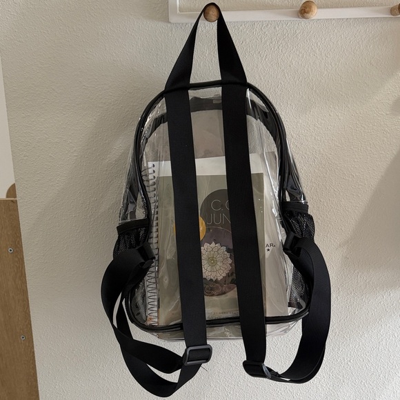 Clear Black PVC Backpack with Front Pocket - Picture 2 of 2